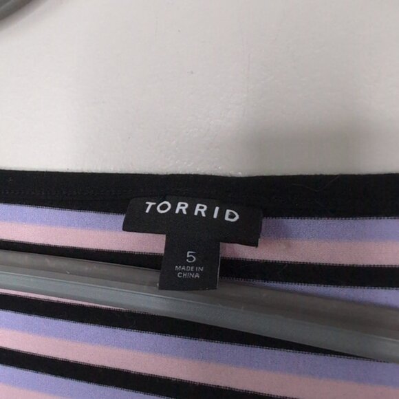 Torrid Jersey Nautical Beach Coastal Pin-up Striped Colorful Dress 5X Plus Size - Picture 4 of 8